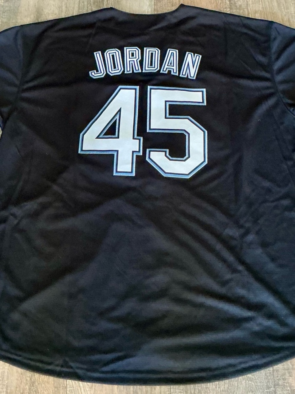 Michael Jordan Birmingham Barons #45 Black Button-Up Baseball Jersey